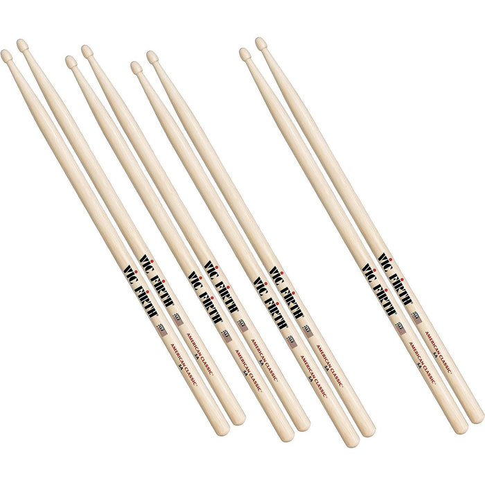 Vic Firth American Classic Drumsticks 4-Pair Value Pack (Various Packs Available)