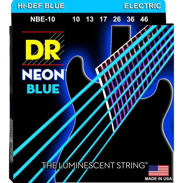 DR Strings Hi-Def Neon Blue Electric Medium