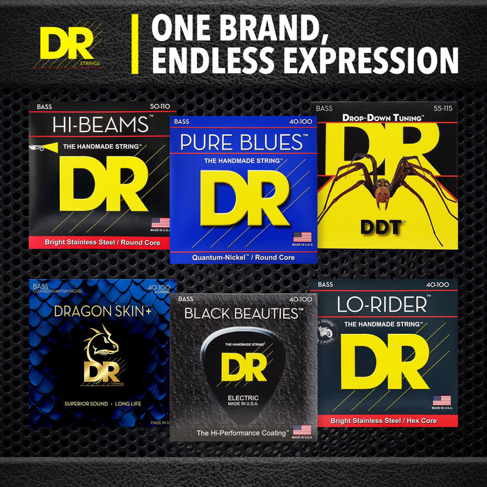 DR MR-45 Strings HI-BEAM™ - Stainless Steel Bass Strings: Medium 45-105, silver