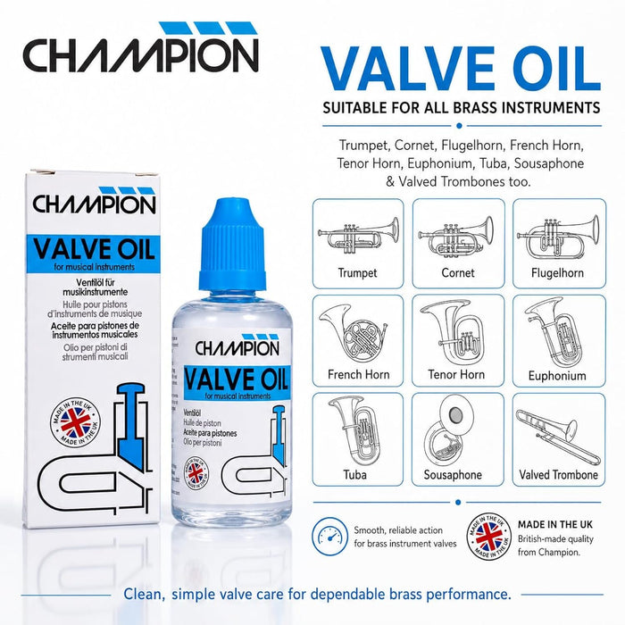 Champion Valve Oil for Brass Musical Instruments