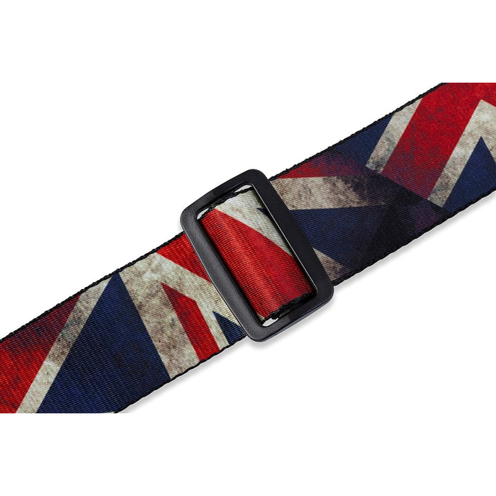 Levy's Leathers 2 inch Polyester Guitar Strap - UK Distressed Flag (MDP-UK)