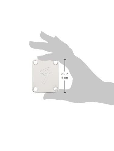 Fender Vintage-Style '70s Neck Plate - 4-Bolt - Engraved F-Logo - Chrome, 991448100