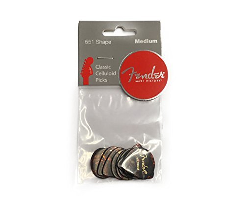 Fender 098-0551-800 551 Shape Picks, 12 Count, Shell, Medium