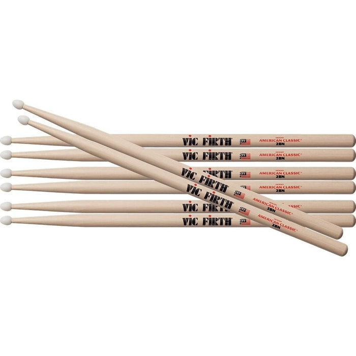 Vic Firth American Classic Nylon Tip Drumsticks - 2BN (4 Pairs)