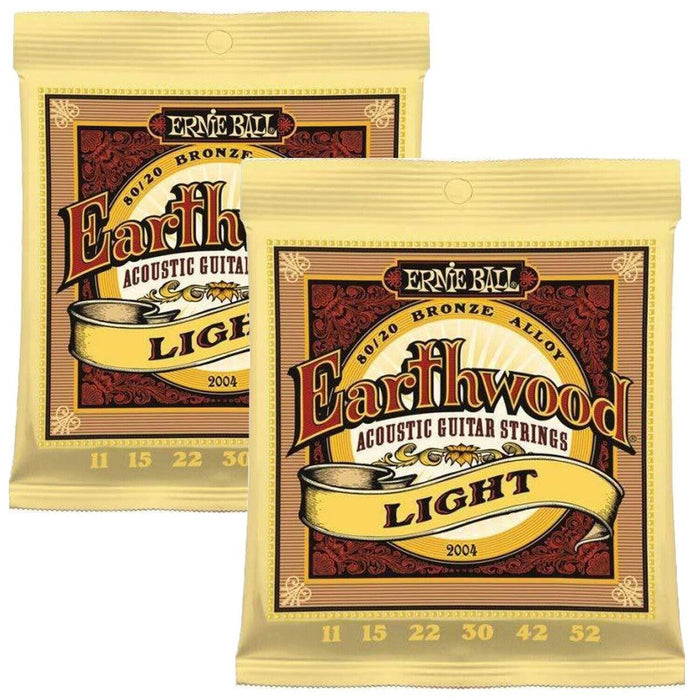 Ernie Ball Earthwood Light Acoustic Guitar Strings .011 - .052 (2 Packs)