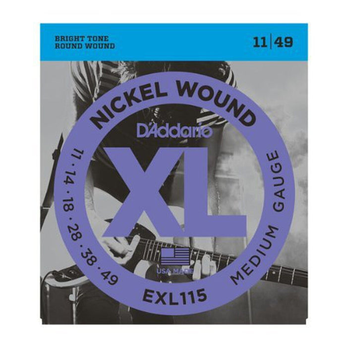 D'Addario EXL115 Nickel Wound Electric Guitar Strings 11-49 (2-Pack)