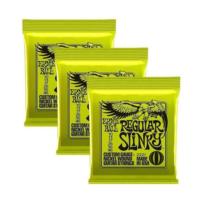 Ernie Ball 2221 Nickel Regular Slinky Electric Guitar Strings (3-pack)