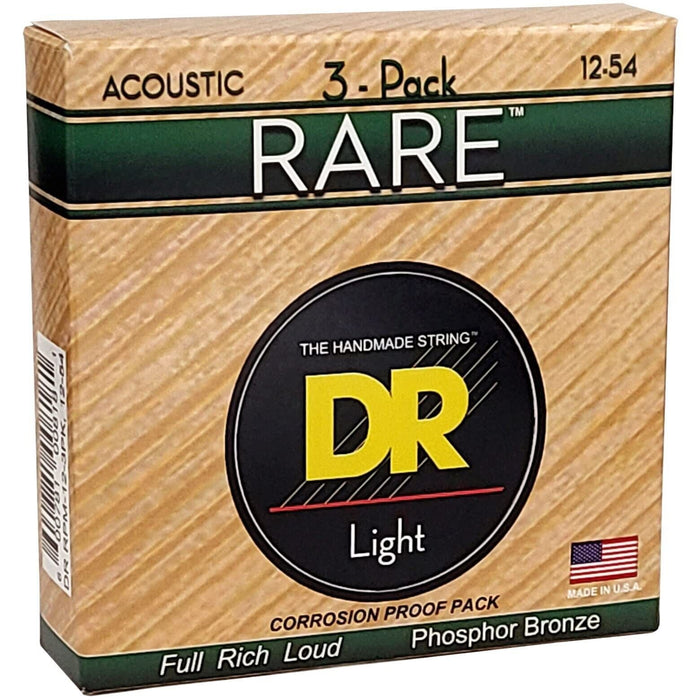 DR Strings Light Rare Phosphor Bronze Acoustic Guitar Strings 12-54 (RPM-12)