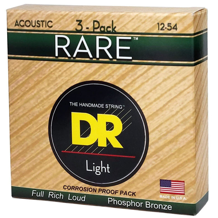 DR Strings Light Rare Phosphor Bronze Acoustic Guitar Strings 12-54 (RPM-12)