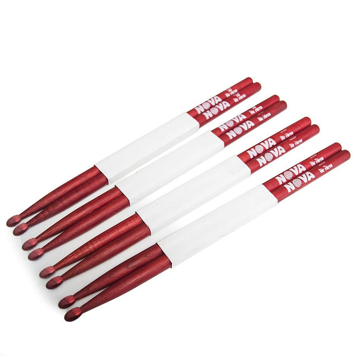 Vic Firth Nova 5A Red Wood Tip Drum Sticks - 4 Pair Bundle (VF-N5AR)