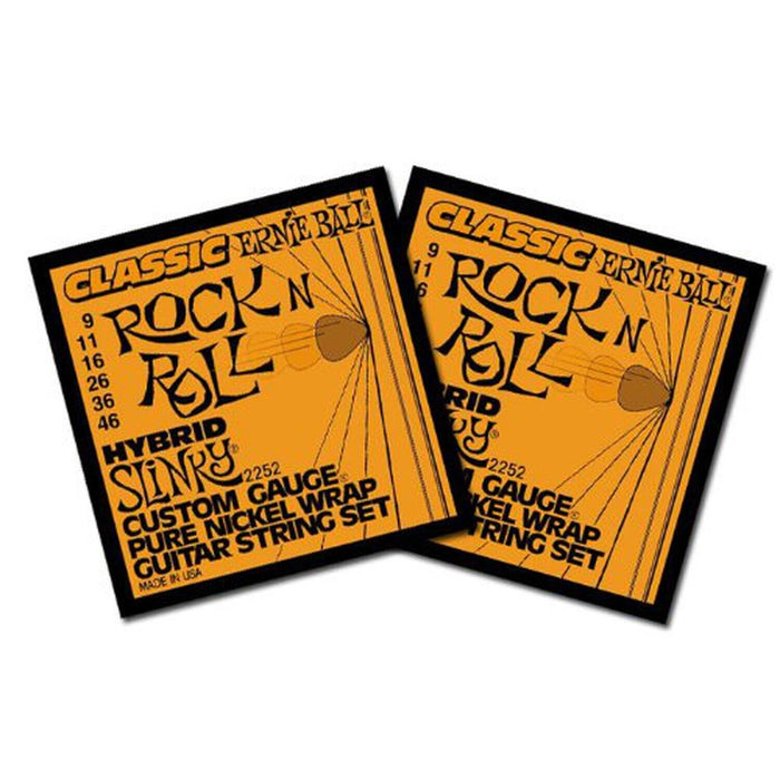 Ernie Ball 2252 Classic Hybrid Slinky Electric Guitar Strings 9-46 - 2 Pack