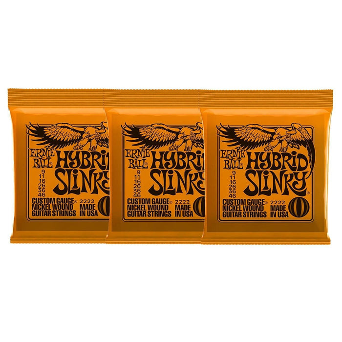 Ernie Ball 2222 Nickel Hybrid Slinky Electric Guitar Strings (3-pack)