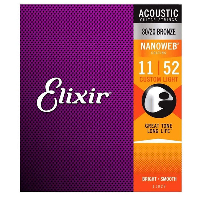 Elixir (11027) Nanoweb Custom Light Bronze 80/20 Nanoweb Strings